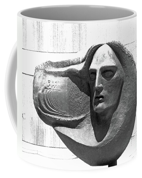Statue Coffee Mug featuring the drawing Oliver Pollock Statue by Lizi Beard-Ward