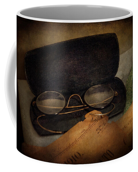 Optician Coffee Mug featuring the photograph Optometrist - Glasses for Reading by Mike Savad