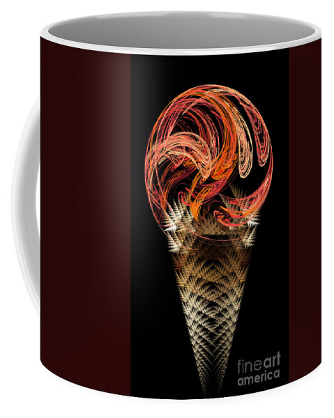 Food Coffee Mug featuring the digital art Orange Ice Cream Cone by Andee Design