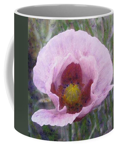 Poppy Coffee Mug featuring the painting Pale Pink Poppy by Richard James Digance