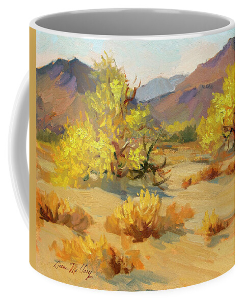 Palo Verde In Bloom Coffee Mug featuring the painting Palo Verde in Bloom by Diane McClary