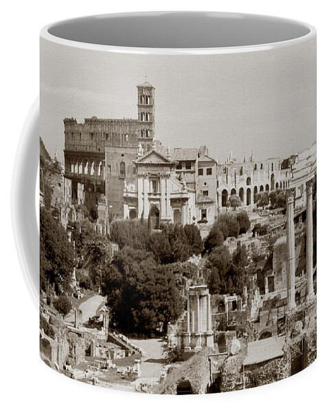 Antiquity Coffee Mug featuring the photograph Panoramic View Via Sacra Rome by Tom Wurl
