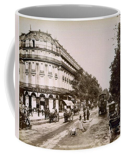 1890 Coffee Mug featuring the photograph Paris: Street Scene, 1890 by Granger