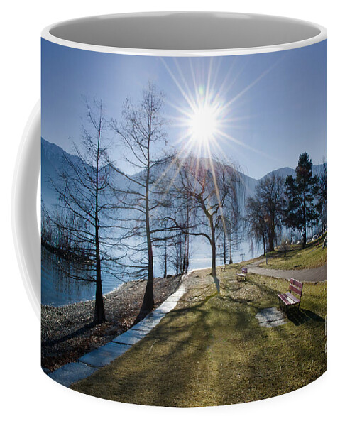 Park Coffee Mug featuring the photograph Park on the lakefront by Mats Silvan