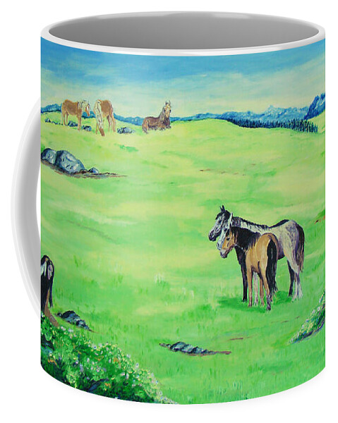 Peace In The Valley Coffee Mug featuring the painting Peace in the Valley by Lisa Rose Musselwhite