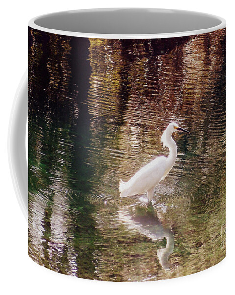 Egret Coffee Mug featuring the photograph Peaceful Waters by Lydia Holly