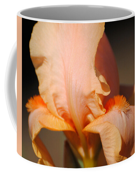 Beautiful Iris Coffee Mug featuring the photograph Peach Iris Flower III by Jai Johnson
