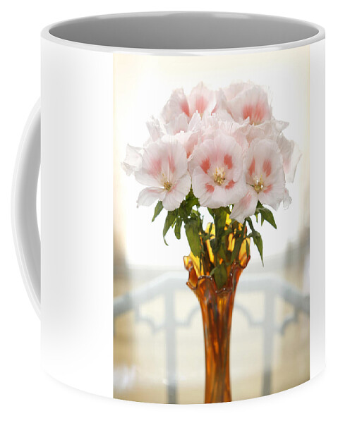 Gladiola Coffee Mug featuring the photograph Peachy Gladiolas by Marilyn Hunt