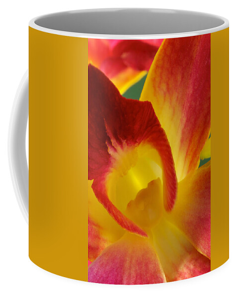 Dendrobium Coffee Mug featuring the photograph Photograph of a Hope orchid Flower by Perla Copernik