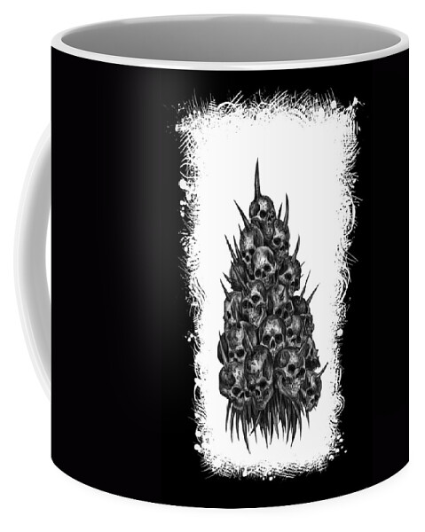 Sketch The Soul Coffee Mug featuring the mixed media Pile of Skulls by Tony Koehl