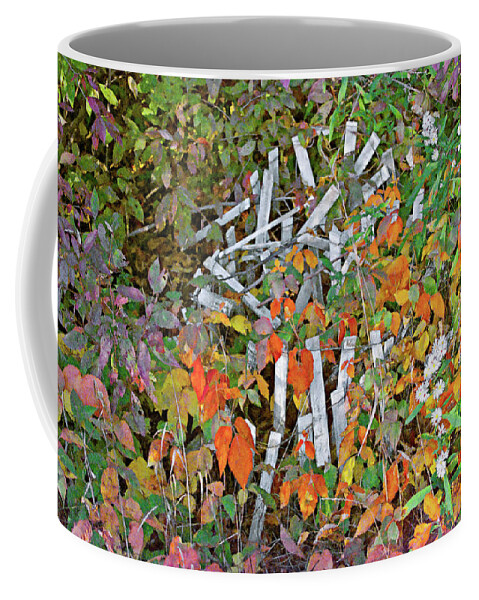 Fall Coffee Mug featuring the painting Poison Ivy and Pickets by Peter J Sucy
