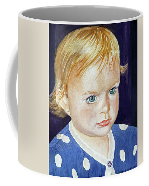 Girl Portrait Coffee Mug featuring the painting Polka Dots by Irina Sztukowski