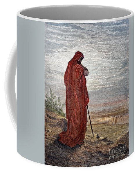 Amos Coffee Mug featuring the drawing Prophet Amos #1 by Gustave Dore