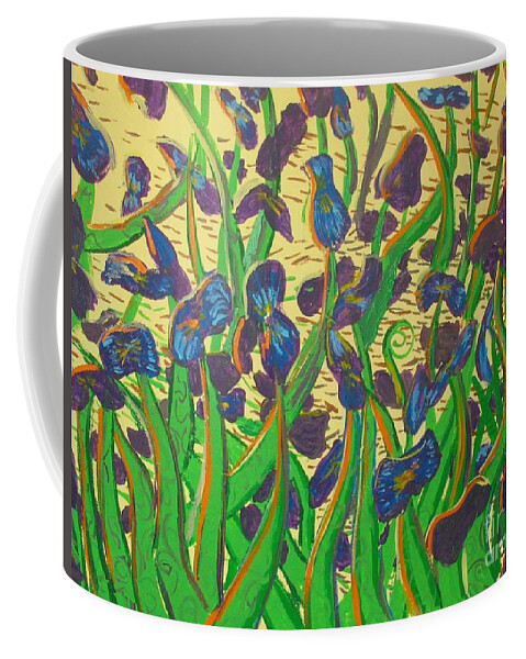 Van Gogh Coffee Mug featuring the painting Purple Flowers by Stefan Duncan