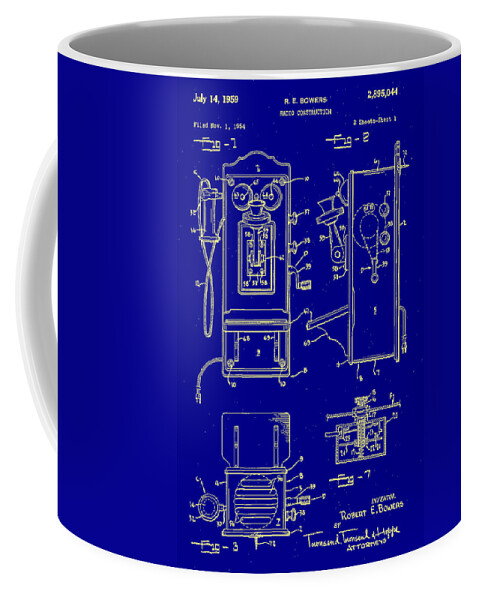 Radio Phone Patent Coffee Mug featuring the digital art Radio Phone Patent by Bill Cannon