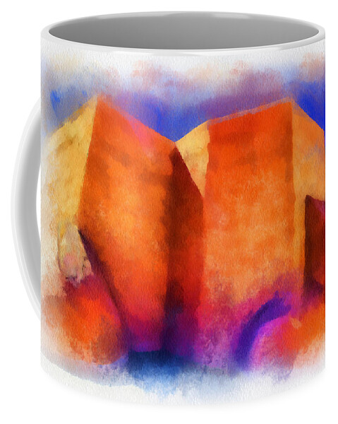 Santa Coffee Mug featuring the digital art Ranchos Nave - watercolor by Charles Muhle