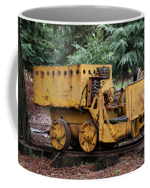 Recovery Ore Cart Coffee Mug featuring the photograph Recovery Ore Cart by Edward R Wisell
