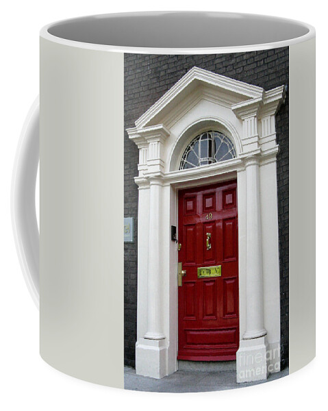 Closed Door Coffee Mug featuring the photograph Red Dublin Door by Arlene Carmel