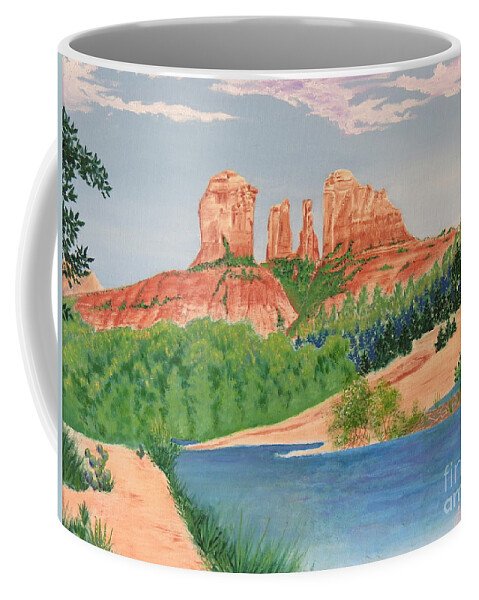 Aimee Mouw Coffee Mug featuring the painting Red Rock Crossing by Aimee Mouw