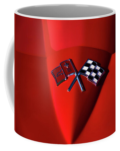 Red Coffee Mug featuring the digital art Red Stingray Badge by Douglas Pittman