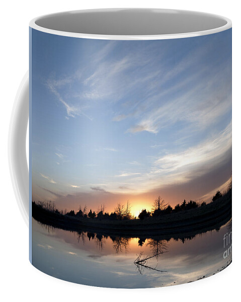 Sunset Coffee Mug featuring the photograph Reflected Sunset by Art Whitton