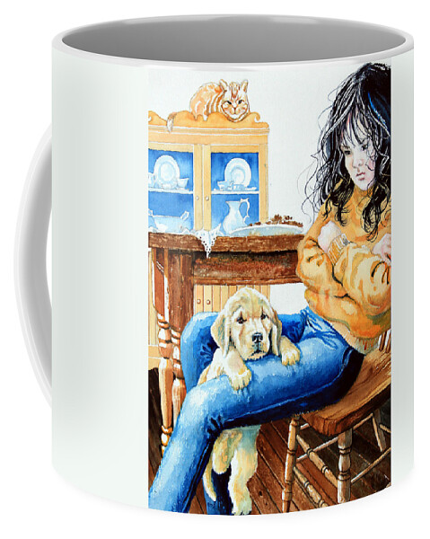 Puppy Painting Coffee Mug featuring the painting Rejection by Hanne Lore Koehler