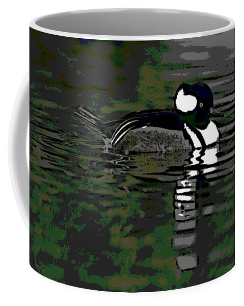 Hooded Merganser Coffee Mug featuring the photograph Rippled by George Pedro