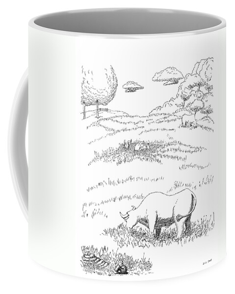  Coffee Mug featuring the drawing Rolling In Clover by Daniel Reed