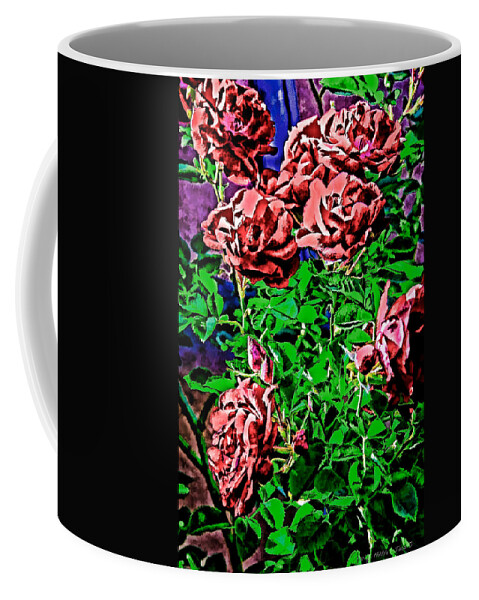  Red Coffee Mug featuring the digital art Roses by Charles Muhle