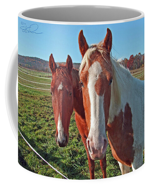 Horses Coffee Mug featuring the photograph Ruff 'n Reddy by S Paul Sahm