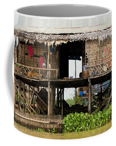 Asia Coffee Mug featuring the photograph Rural Fishermen Houses in Cambodia by Artur Bogacki