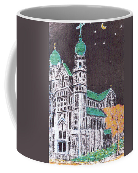 Pastel Coffee Mug featuring the painting Saint Anns Church Fall River MA by William Bowers