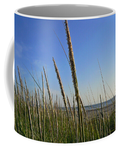 Sand Dune Grass Coffee Mug featuring the photograph Sand Dune Grasses by Pamela Patch