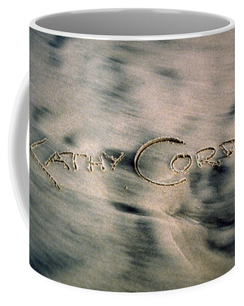 Sand Coffee Mug featuring the photograph SandScript by Kathy Corday