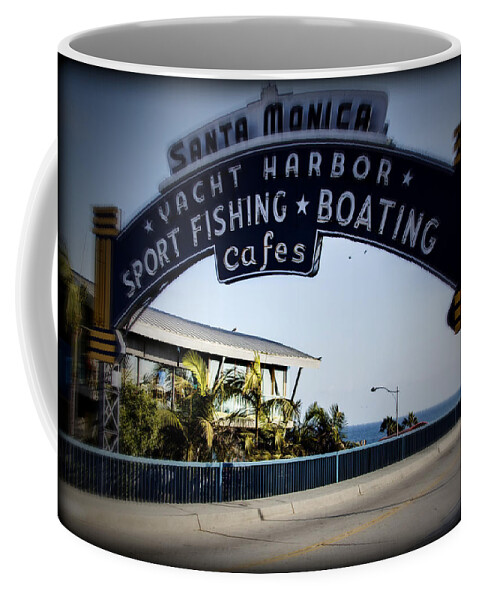 Amusement Coffee Mug featuring the photograph Santa Monica Sign Series Holga by Ricky Barnard