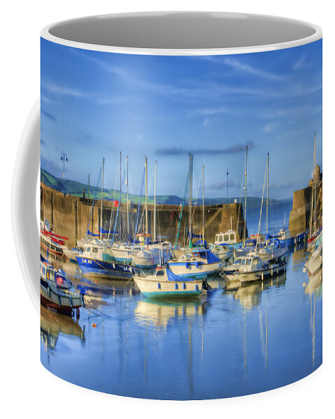 Saundersfoot Harbour Coffee Mug featuring the photograph Saundersfoot Boats Painted by Steve Purnell