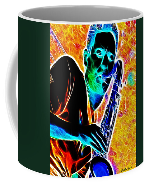 Sax Coffee Mug featuring the digital art Sax by Stephen Younts