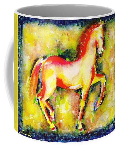 Animals Coffee Mug featuring the painting Scarlet Beauty by Frances Ku