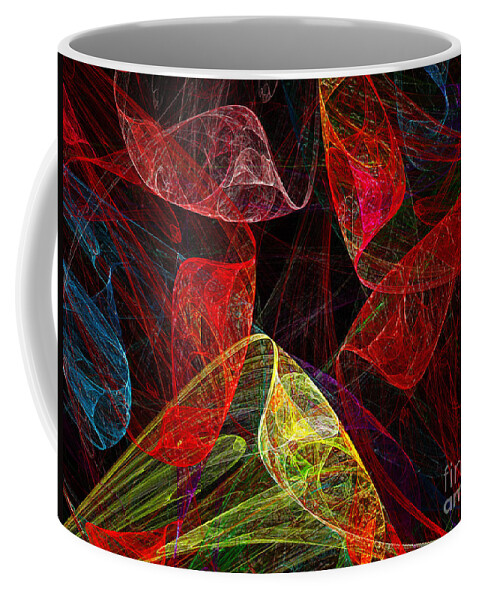 Fractal Coffee Mug featuring the digital art Scarletts Silk Scarves by Andee Design