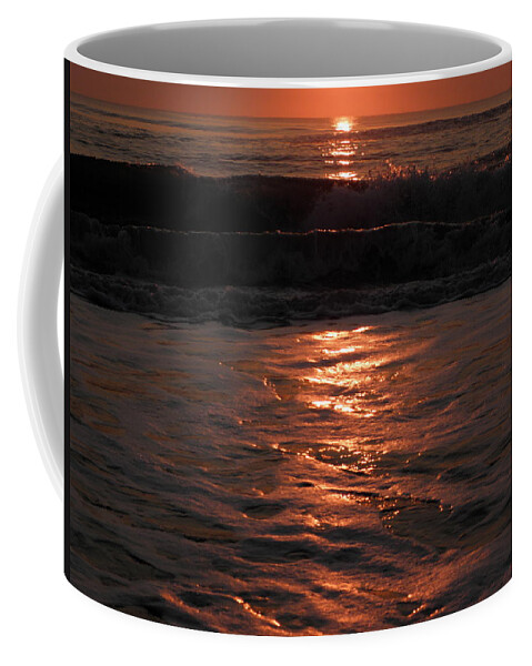 Sea Coffee Mug featuring the photograph Sea Foam And Wave Reflections by Kim Galluzzo