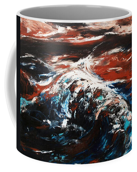 Colorful Paintings Coffee Mug featuring the painting SEASCAPE number 3 by Lidija Ivanek - SiLa