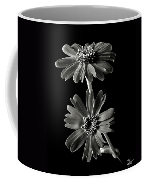 Flower Coffee Mug featuring the photograph Senecio Stellata in Black and White by Endre Balogh