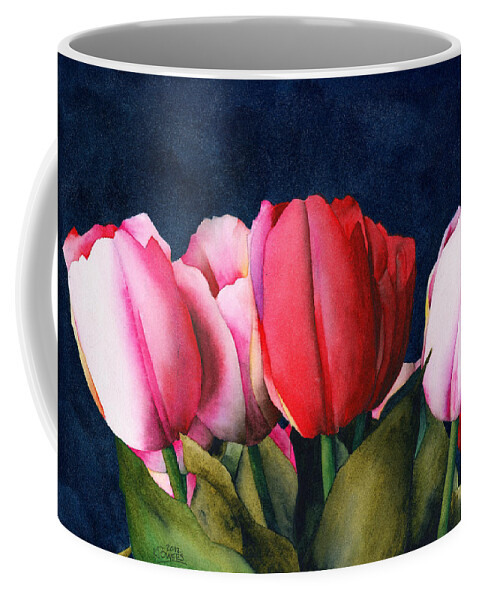 Sennelier Coffee Mug featuring the painting Sennelier Tulips by Ken Powers