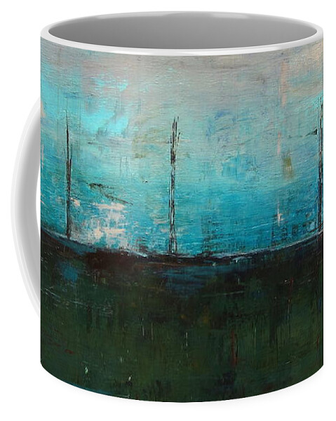 Abstract Coffee Mug featuring the painting Serene by Kathy Sheeran