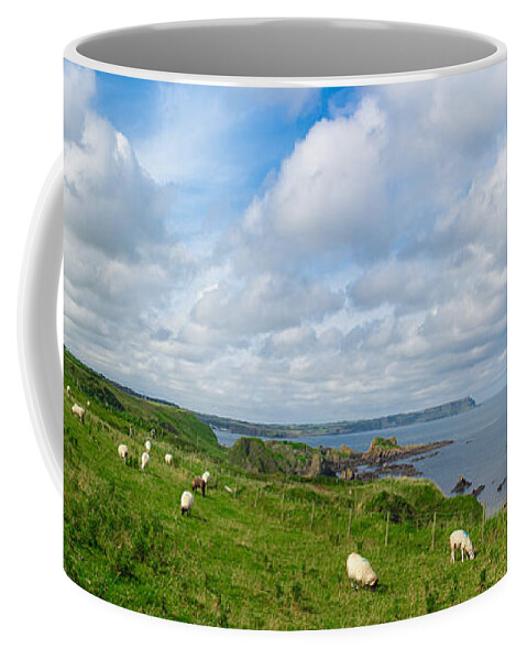 Animal Coffee Mug featuring the photograph Sheep on a Hill by Semmick Photo