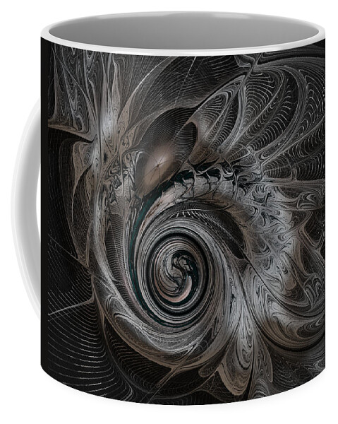 Digital Art Coffee Mug featuring the digital art Silver Spiral by Amanda Moore