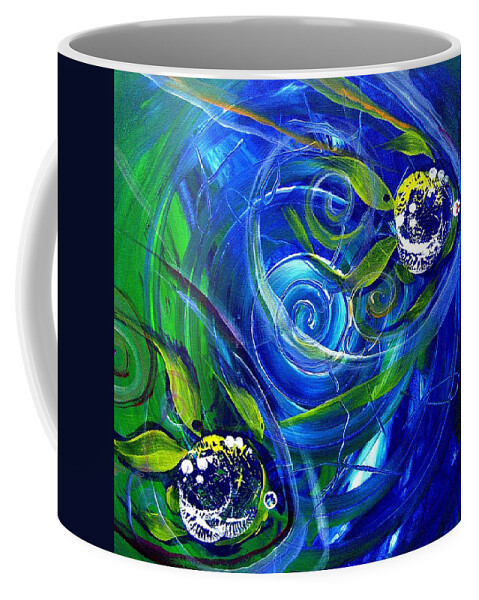 Fish Coffee Mug featuring the painting Six Subtle Ups and Downs 3 by J Vincent Scarpace