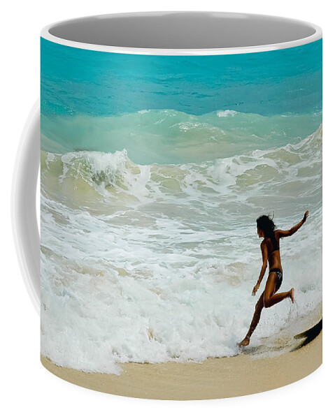 Hawaii Coffee Mug featuring the photograph Skim Boarding by Dan McManus