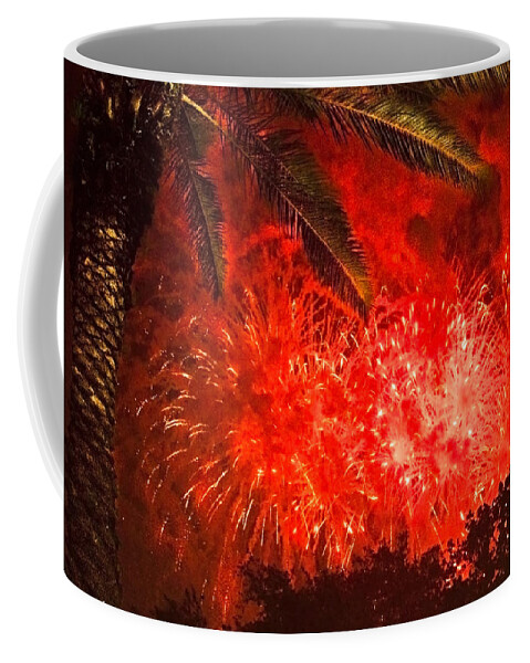 4th Of July Coffee Mug featuring the photograph Sky Fire by Debra and Dave Vanderlaan