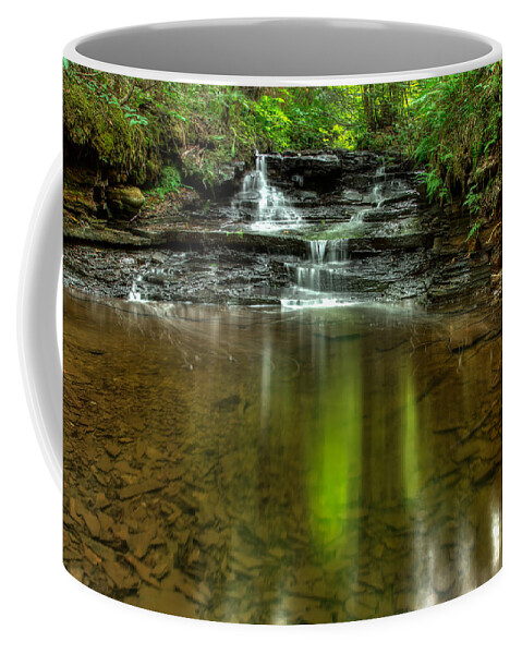 Green Mantle Coffee Mug featuring the photograph Small spirit of the falls by Jakub Sisak
